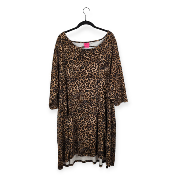 Torrid x Betsey Johnson Leopard Ponte Skater Dress With Back Cutout Size 4X - Picture 2 of 12
